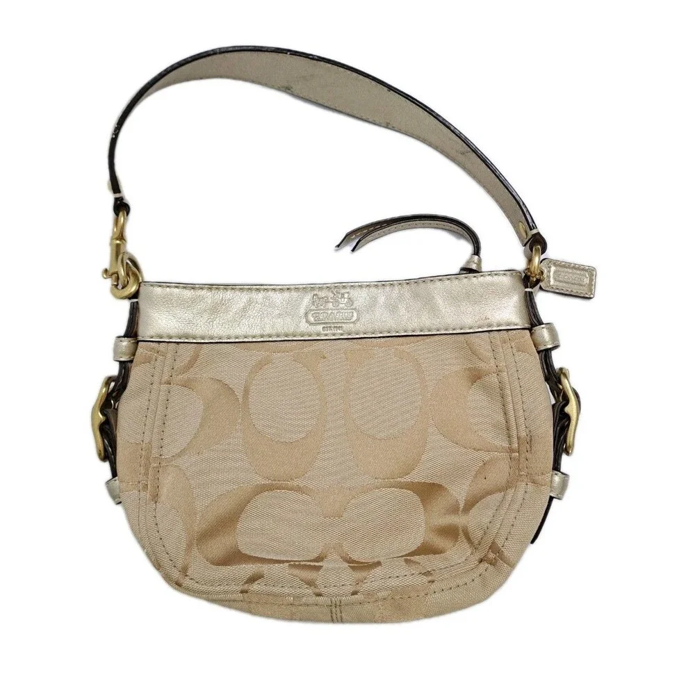 Coach Mini Zoe Vintage Hobo Shoulder Hand Bag 41856 Gold Chapagne Vintage